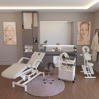 Стул мастера Мэдисон МД-2118 низкий, на колесиках, со спинкой, белый