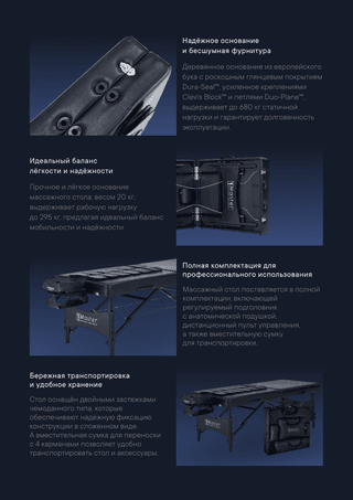 Массажный стол складной Master Monaco Airwave, с воздушным массажем, черный