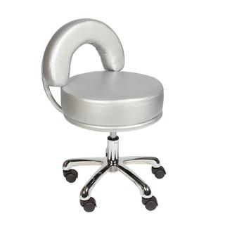 Стул мастера Мэдисон МД-2118 низкий, на колесиках, со спинкой, белый
